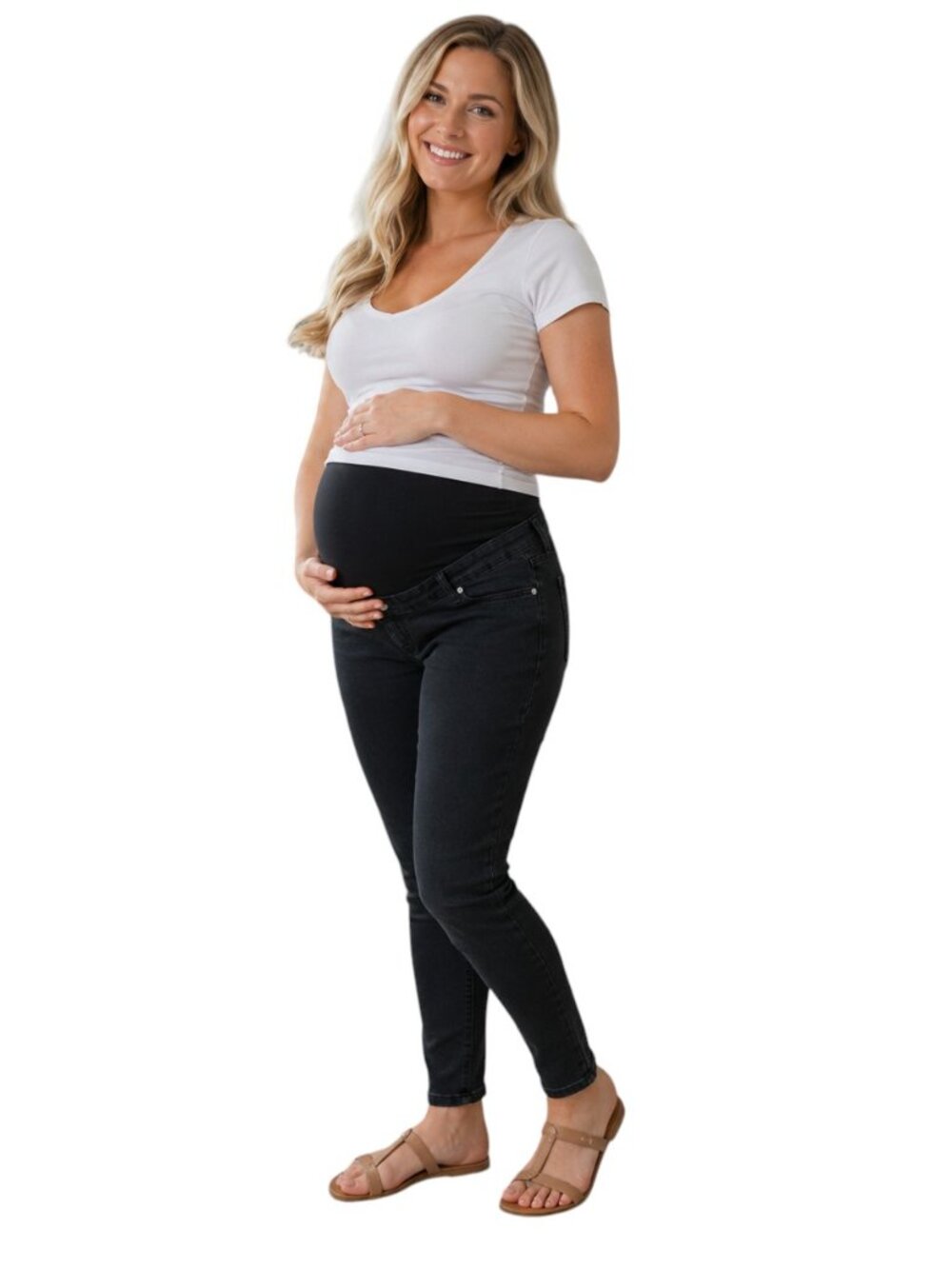 Asos Washed Black Maternity Ultimate Skinny Jeans, US12